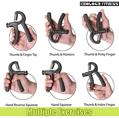 5-60 kg Grip Strengthener Exerciser – Adjustable Hand Grips Strengthener with Stainless Steel Spring for Strong Wrists, Fingers, Forearm, Hands