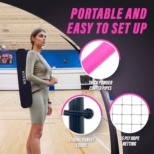 Volleyball Rebounder Net 7x4 ft - Adjustable Volleyball Training Equipment with Angle Customization - Rebounder Bounce Back Net, Portable & Durable Including Travel Bag