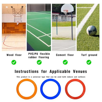 Colorful Anti Slip Safety Agile Ring Speed Ring 3 PCs Speed and Agility Training Equipment Basketball Training Equipment Sports Agility Training Skill Improvement Equipment - color: Red