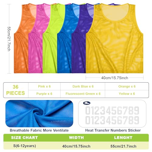 Practice Equipment 60 Disc Cones Agility Soccer Cones and 36 Nylon Mesh Pinnies Scrimmage Vests Team Practice Jersey with Carry Bag and Holder for Sports Training Basketball Football Coaching