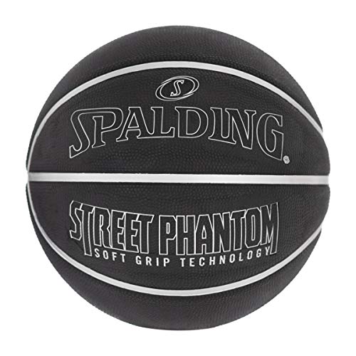 Spalding Outdoor Rubber Basketballs | Performance Rubber Cover Designed for Outdoor Play | Multiple Sizes & Colors - color: Street Phantom - Silver/Black, size: Size 7, 29.5"