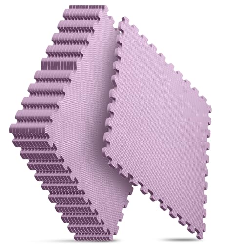 12 Pack 48 sqft Home Gym Mat, Puzzle Exercise Mat, EVA Interlocking Foam Floor Tiles for Home Workout Equipment and Kids' Play Areas - Blue, 24 in x 24 in x ½ in - (Pink, 12 Pack (48 SQ FT)) - color: Pink, size: 12 Pack (48 SF)
