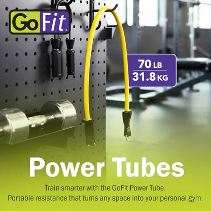 GoFit Resistance Training Power Tubes - color: Yellow, size: 70-Pound