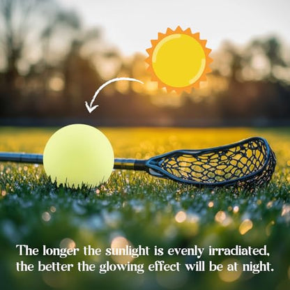 Soulchen Glow in The Dark Lacrosse Ball Official Size Night Practice Training Sport Ball for Indoor Outdoor Sports Gifts