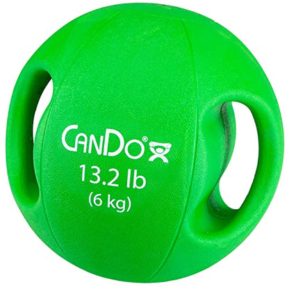 CanDo Molded Dual-Handle Medicine Ball for Strength Training, Core Workouts, Warmups, Cardio, and Plyometrics with Handles for Home and Clinic Use - style: d) 13.2 lb