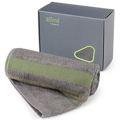 Zumi MINI 100% Cotton Camping Travel Towel - Small, Ultralight, Fast Drying, Highly Absorbent, Soft and Gentle on the Skin, Safe for the Planet (28"x13" Gray) - color: Gray Mini