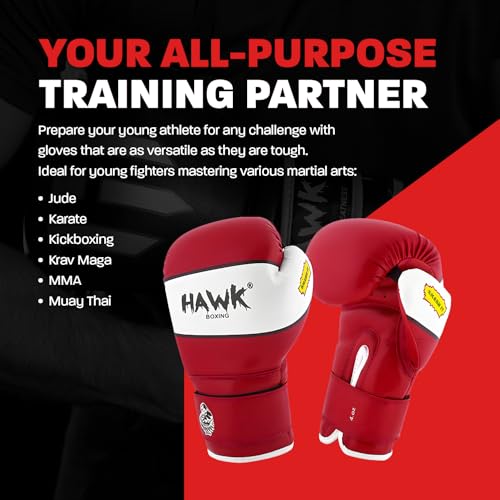 Kids Boxing Gloves for Kids Children Youth Punching Bag Kickboxing Muay Thai Mitts MMA Training Sparring Gloves Red, 6 oz