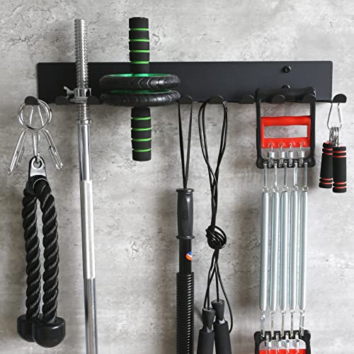 Multi-Purpose Gym Equipment Storage Rack Resistance Bands Storage Hanger Barbell Rack Heavy Duty Gym Rack for Exercise Bands, Lifting Belts and Jump Ropes - color: Black