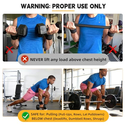 GPANDAG Weight Lifting Hooks for Men and Women(Pair), 330 LB Heavy Duty Gym Lifting Wrist Strap Hook for Deadlifts, Pull-Ups, Strength Training, 0.4inch Grip Weightlifting Hooks for Teen