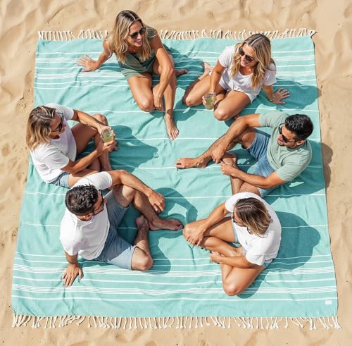 LANE LINEN Beach Blanket Sand Free & Lightweight Beach Towel - Hunter Green - color: 23: Hunter Green, size: Beach Blanket (82" x 82")
