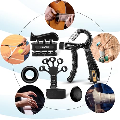 5/10PCS Grip Strength Trainer Kit,Forearm and Hand Gripper Strengthener - size: Black-5P