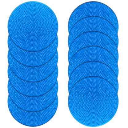 Poly Spot Markers 4inch/9 inch Non-Slip Rubber Agility Markers Flat Field Cones Floor Dots for Football, Soccer, Basketball Training Markers, School Activities, Exercise Drills, Social Distancing - style: 4 inch 12Pcs(Blue)