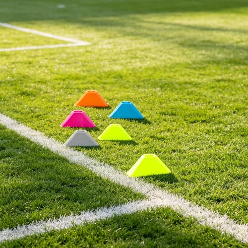 30pcs Soccer Cones: Sturdy Disc Cones for Sports Training - Spot Markers - Plastic Training Equipment for Field Marking and Agility Obstacle Practice
