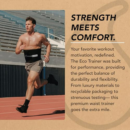 Sports Research Sweet Sweat Waist Trimmer 'Eco Series' - Made w/Yulex Technology · Eco Friendly · Neoprene Free - color: Eco Black, size: Large