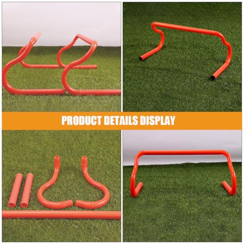 Abaodam 3pcs Adjustable Speed Agility Training Hurdles Set, Lightweight Detachable Orange Mini Hurdles for Football Basketball Soccer Quarterback Athletic Speed Drills