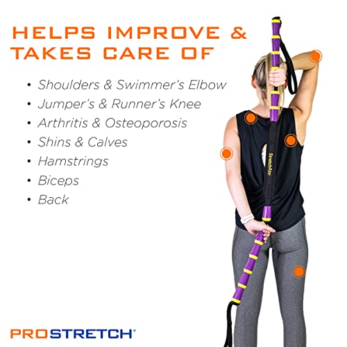 ProStretch StretchRite, Stretching Strap for Sore Muscles, Purple/Yellow - color: Purple/Yellow