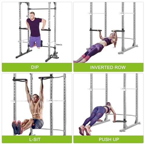 SELEWARE Power Cage Accessories, Dip Handles, Pull‑Up Stations, and Multi‑Grip Training Attachments - color: Solid Dip Bar Attachment for 1" Hole of 2x2 inch Rack