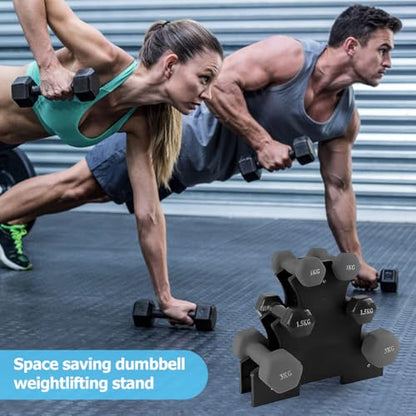  Weight Rack for Dumbbells, Dumbbell Rack Stand Only, Compact A-Frame Dumbbell Holder, Multilevel Weight Storage Organizer for Home Gym Workout