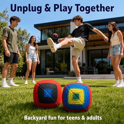 Retro Striped Footbag Professional Sand Filled Kick Ball - Hackys Foot Sacks for Beginners & Pros, Compact Agility Training & Outdoor Circle Game for Adults and Teens