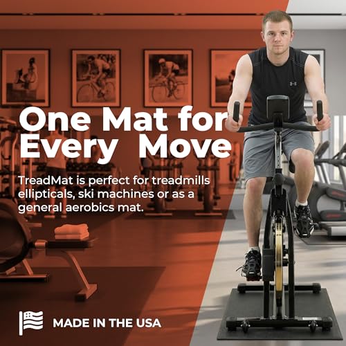 Supermats Heavy Duty Equipment Mat 20GS Made in U.S.A. for Indoor Cycles Exercise Upright Bikes and Steppers (2 Feet x 3 Feet 10 In) (24-Inch x 46-Inch) (60.96 cm x 116.84 cm) , Black