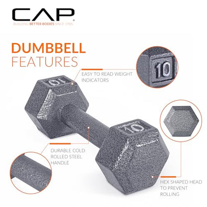 CAP Barbell Cast Iron Hex Dumbbell | Multiple Options