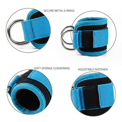 Ankle Weights Set with Resistance Bands, Adjustable Sponge Leg Weights for Home Workout, Walking, Yoga