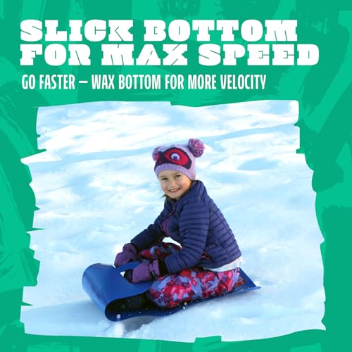 Flexible Flyer Flying Carpet Lightweight Roll-Up Snow Sled – 36" Portable Rolling Snow Slider Mat for Kids, Durable & Easy to Carry for Outdoor Winter Fun, Blue