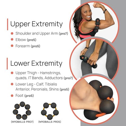 PRIMEKINETIX MyoBalls Foam Roller - Foam Rollers for Muscles, Enhanced Mobility, Deep Tissue & Full Body Massage, Trigger Point Therapy, for Athletes & Active Lifestyles, 1 Set of 5 Balls, Black - size: MyoBalls Pro 5