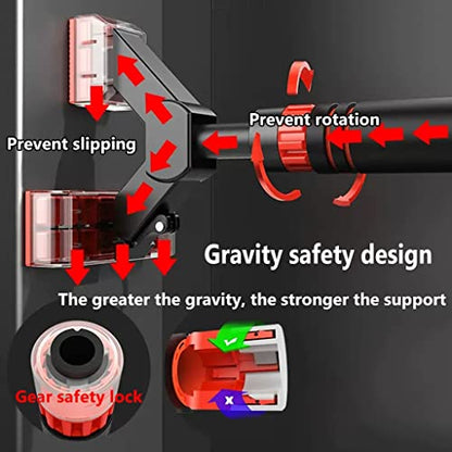 Chin Up Bar Portable Door Frame Pull-up bar, with Kids Swing and Gymnastics Ring, no Screw Wall-Mounted Steel Fitness Horizontal bar (Size : 130-160cm/51.2-63")