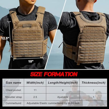 Weighted Vest Adjustable Tactical Weight Vests, Trainer Fitness Strength Endurance Workout Training Vest