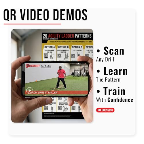Guided Coaching Agility Ladder Drills Training System - Structured Speed & Footwork Charts with Built-in Progressions