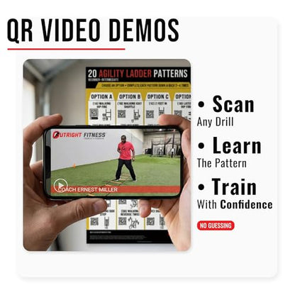 Guided Coaching Agility Ladder Drills Training System - Structured Speed & Footwork Charts with Built-in Progressions