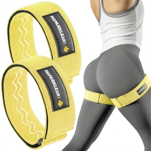 MANUEKLEAR Non-Slip Blood Flow Restriction Bands for Thighs, BFR Booty Bands for Women Glutes Leg, Adjustable Occlusion Thigh Bands for Workout Leg & Hip - color: Yellow