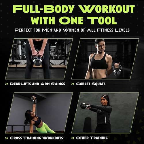 Rage Fitness Single Cast Iron Kettlebell | Powder Coated - Wide Handle Weights for Core & Glute Workouts; Swings, Squats, Deadlifts; Strength, Endurance & Flexibility for Men & Women - size: 4 KG