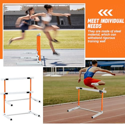 Blulu Adjustable Track and Field Hurdles Height Sports Training Hurdle with Counterweight Heavy Duty Track and Field Equipment Practice Training from 30 to 42 Inch for Athletes Adults