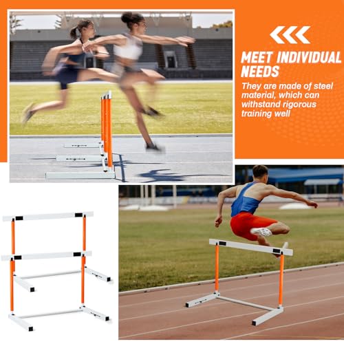Blulu Adjustable Track and Field Hurdles Height Sports Training Hurdle with Counterweight Heavy Duty Track and Field Equipment Practice Training from 30 to 42 Inch for Athletes Adults