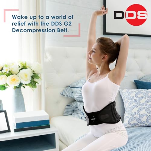 DDS, Inc. G2 Lumbar Decompression Belt, Pneumatic Air Decompression Back Brace for Men and Women, Lower Back Stability for Work, Home, Driving, Lifting, and Daily Wear for All Activity –Small