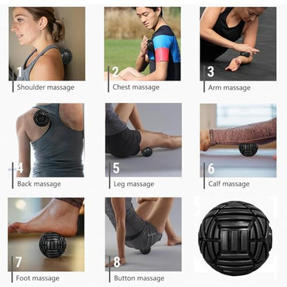 Tetop Fitness Muscle Massage Ball, 3.15in, Therapy Ball for Trigger Point Massage, Myofascial release, Mobility ball for Exercise & Recovery (Purple)