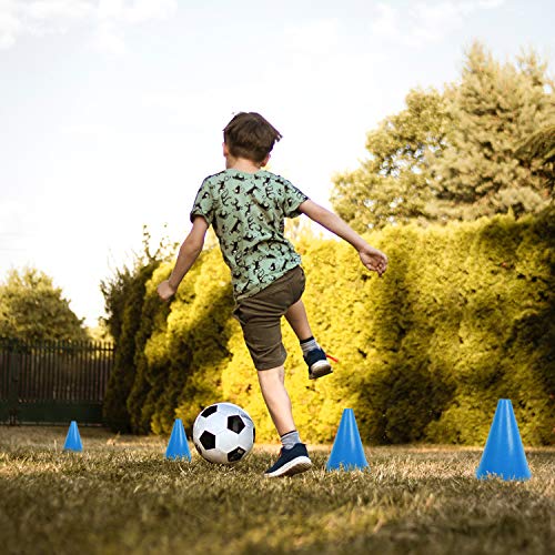 30 Pack 7 Inches Sports Training Cones, Blue Traffic Cones with Rounded Edges for Safety, Soccer, Football, Basketball Coaching, Agility, Drill Training, Field Marker Cones