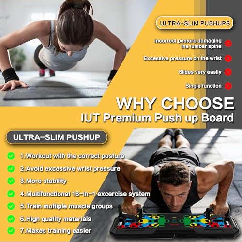 IUT Solid Push Up Board 15 in 1 Home Workout Equipment Multi-Functional Pushup Stands System Fitness Floor Chest Muscle Exercise Professional Equipment Burn Fat - color: M5