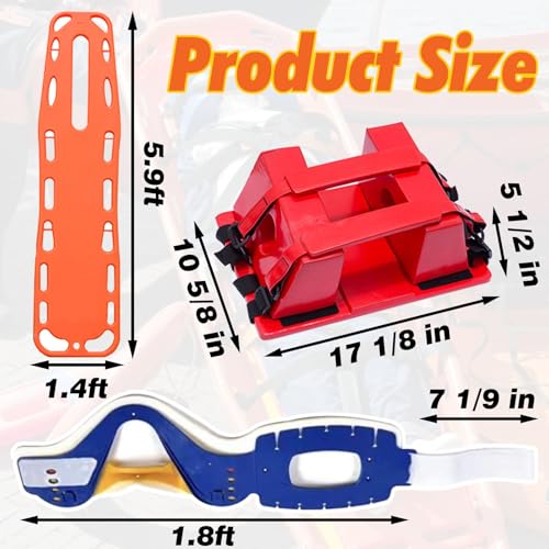 Portable Spine Board Stretcher - Two-Fold Emerncy Backboard with Foam Head Imlizer & Seat Belt for tic Emerncies, Swimming Pool Safe, Patient Transport - color: Head Immobilizer+neck Brace