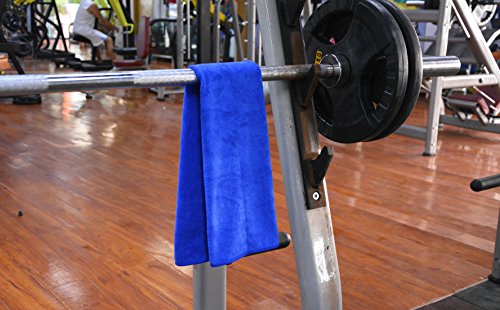 HOPESHINE Gyms Towels for Men & Women Microfiber Exercise Fitness Home Absorbent Sweat Yoga Towels Sports Towels Soft Fast Drying 16inch x32inch 3-Pack - color: Blue+purple+grey 3-pack