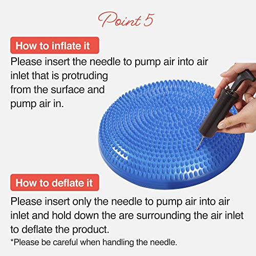 Primasole Balance Disc with Air Pump Wobble Cushion for Stability Workout 2 PCS - color: Cobalt Blue