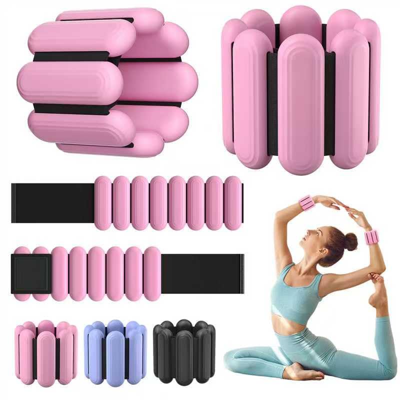 Wrist & Ankle Weights for Women, Wearable Strong Arm & Leg Weights Set of 2(1Lbs Each), Adjustable Ankle Weights for Walking, Yoga, Dance, Barre,Gym,Exercise,Pilates,Walking Running - color: Light Pink