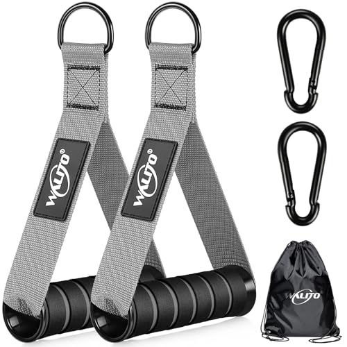 WALITO Exercise Handles, Replacement Cable Machine Attachments for Home Gym Equipment, Pulley System, Pilates, Resistance Bands, Strength Trainer, Heavy Duty Working Out Handles - color: Grey