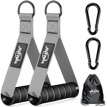 WALITO Exercise Handles, Replacement Cable Machine Attachments for Home Gym Equipment, Pulley System, Pilates, Resistance Bands, Strength Trainer, Heavy Duty Working Out Handles - color: Grey