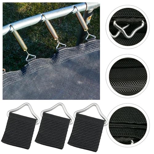 20 Pack Trampoline Triangles Buckle Replacement Stainless Steel Triangle Ring with Sewing Straps Connector for Outdoor Trampoline Springs Indoor Fitness Rebounder Trampoline Mat Round Frame