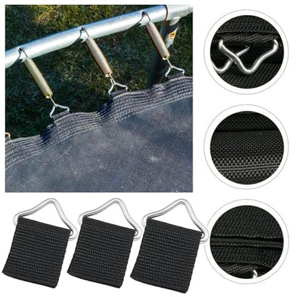 20 Pack Trampoline Triangles Buckle Replacement Stainless Steel Triangle Ring with Sewing Straps Connector for Outdoor Trampoline Springs Indoor Fitness Rebounder Trampoline Mat Round Frame