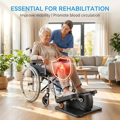 Under Desk Elliptical, Leg Exerciser While Sitting for Seniors with 12-Speeds & Remote Control, Portable Elliptical Machine Trainer Foot Pedal Exerciser for Home