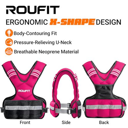 Weighted Vest for Women Adjustable (4-10lb / 6-15lb) Weight Vest for Walking & Running,Weights for Workout Exercise Fitness Gym, Odor-Free Neoprene & Wide Padded Comfort Shoulder Straps & Phone Pocket